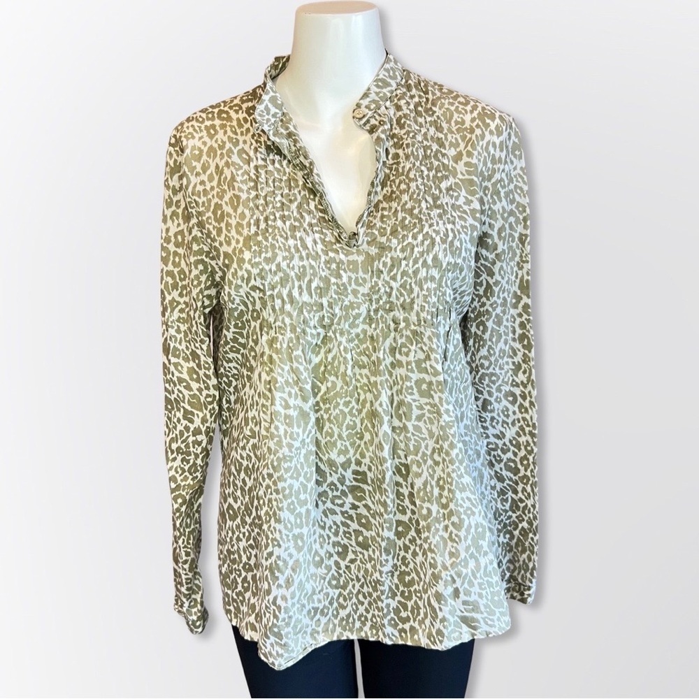 Michael Kors Long Sleeve Animal Print Top Size 10